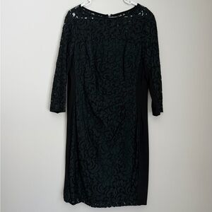 Lauren Ralph Lauren Green Lace Overlay Dress — Size 18 — Elegant Occasion